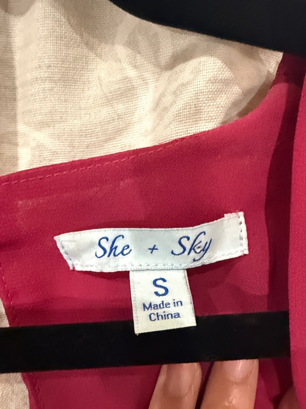 She + Sky Magenta Ruffled Romper - Picture 5 of 5